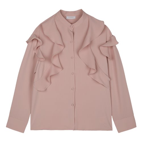 iuw480 bean button frill blouse (pink)