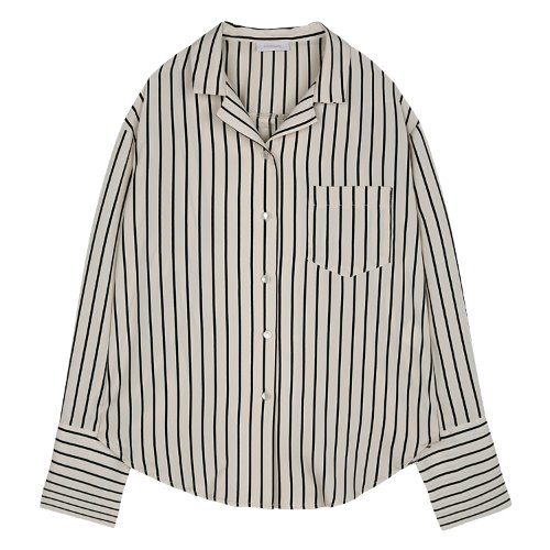 iuw474 striped pocket blouse (ivory)