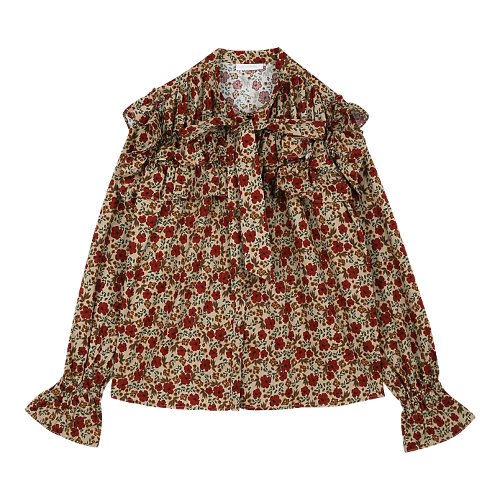 iuw506 tie frill flower blouse