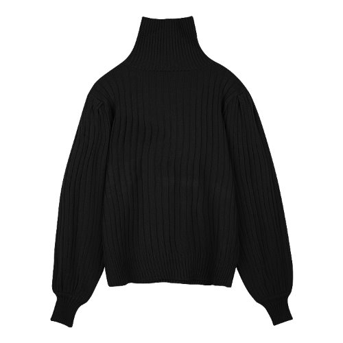 iuw521 puff pola knit (black)