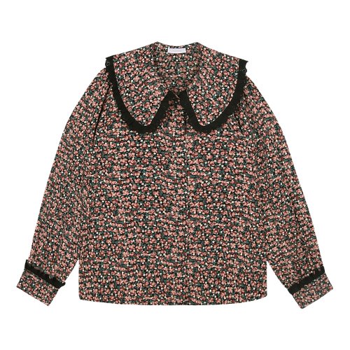 iuw571 flower laced blouse (black)