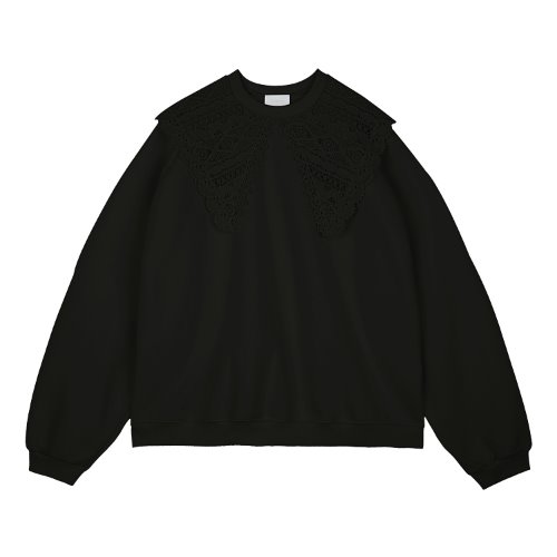iuw559 lace collar sweatshirts (black)