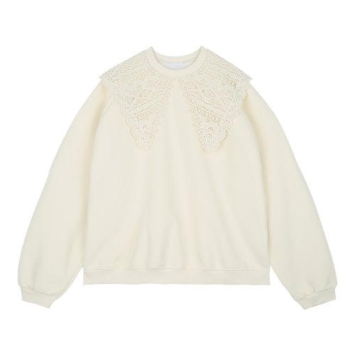iuw558 lace collar sweatshirts (cream)