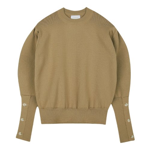 iuw541 sleeve button round knit (beige)