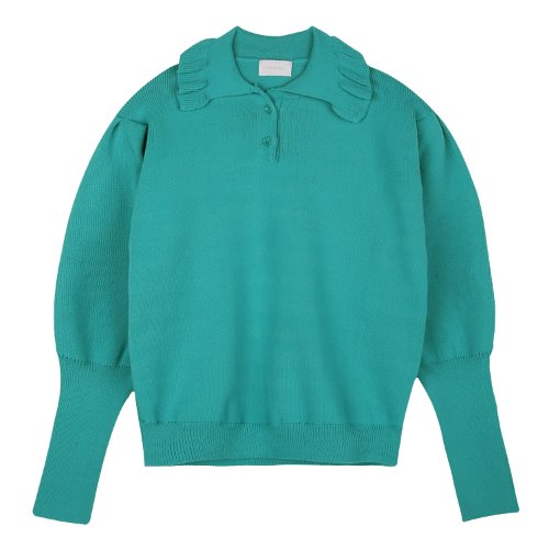iuw543 frill collar knit (green)