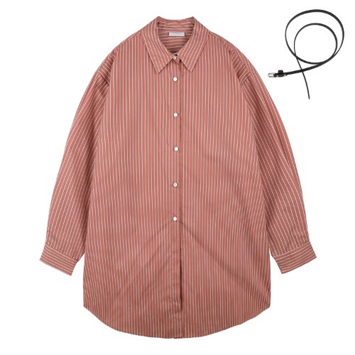 iuw629 boxy stripe belted shirts (pink)