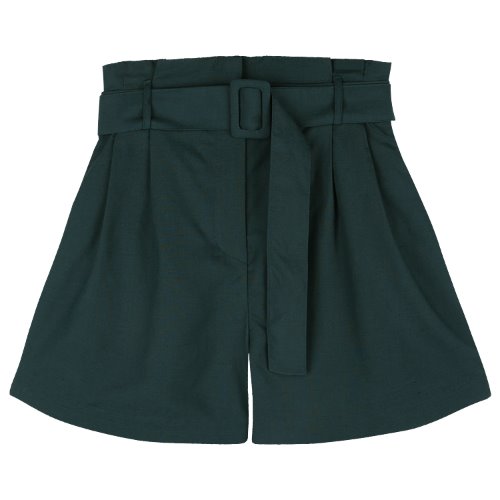 iuw769 linen belted pot shorts (green)