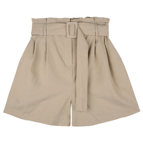 iuw768 linen belted pot shorts (beige)