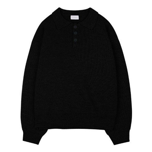 iuw1060 boxy collar knit (black)