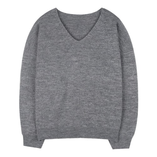 iuw1114 deep V loose knit (grey)