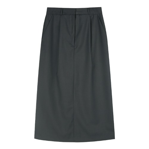 iuw1219 tuck point skirt (charcoal)