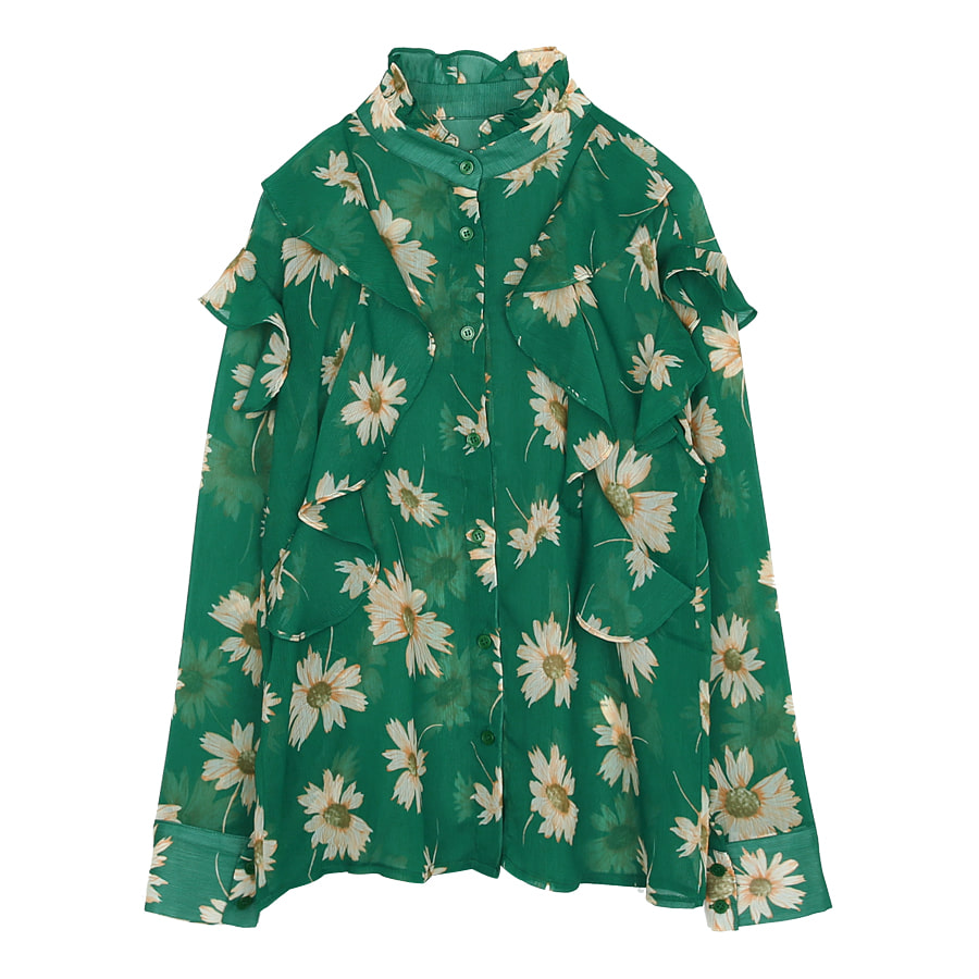 iuw0060 cosmos chiffon blouse (green)
