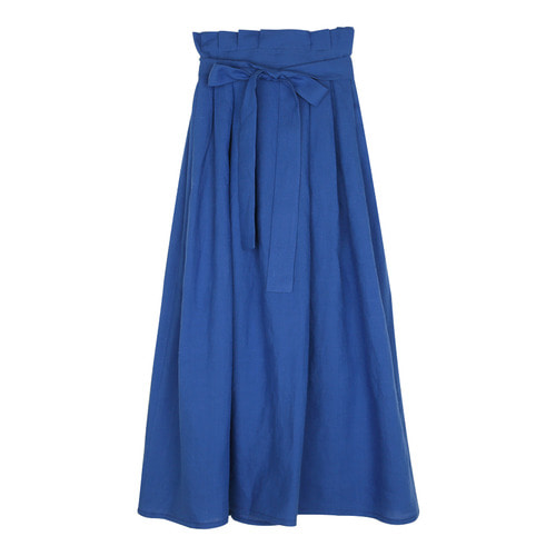 iuw126 ribbon long skirt (blue)