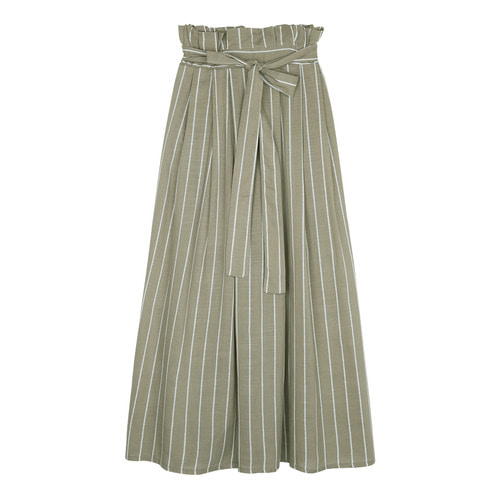 iuw127 ribbon long skirt (stripe)