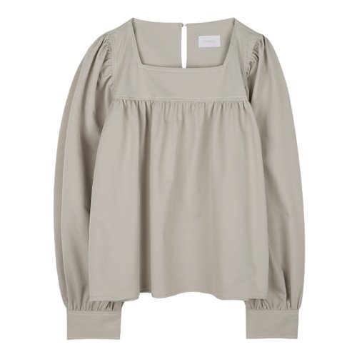 iuw980 frill square neck blouse (beige)