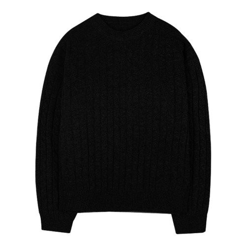 iuw1117 cable V knit (black)