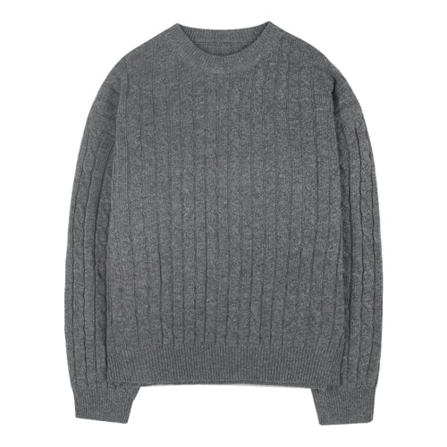 iuw1116 cable V knit (grey)