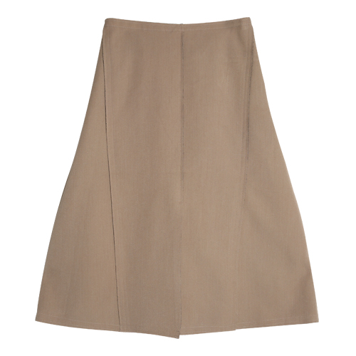 iuw0033 trimmed a-line cotton skirt (beige)