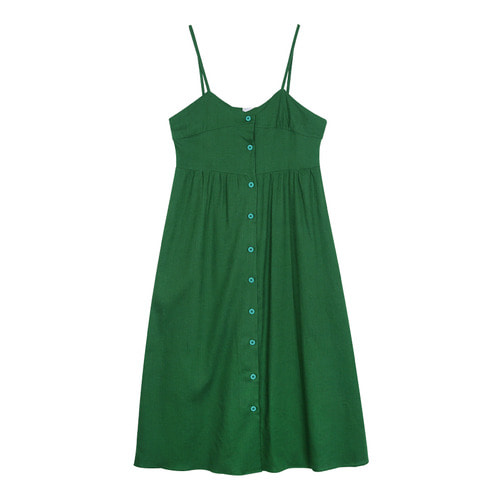 iuw0111 button linen bustier dress (green)