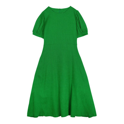 iuw0116 puff_sleeve linen dress (green)