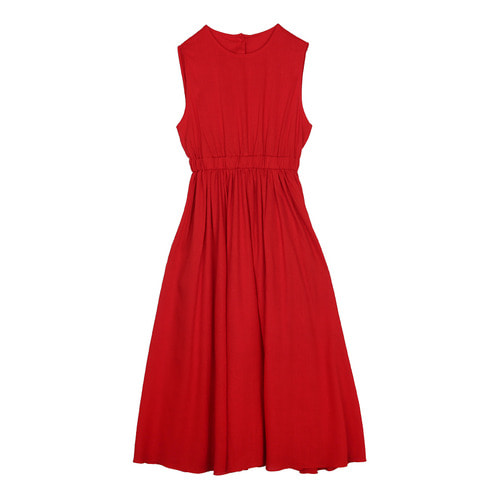 iuw0119 back_button linen dress (red)