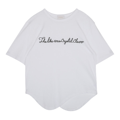 iuw0084 lettering round T-shirt (white)