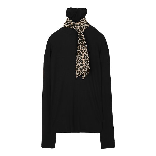 iuw284 scarf set-slim fit knit (black)