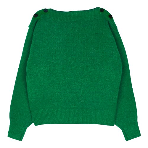 iuw267 button- boat neck knit (green)