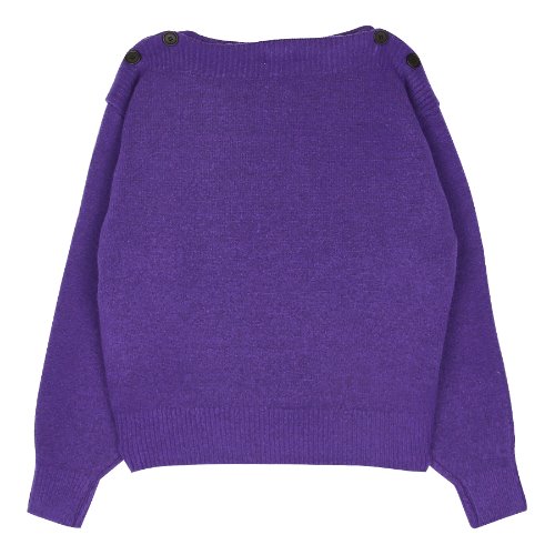iuw266 button- boat neck knit (purple)