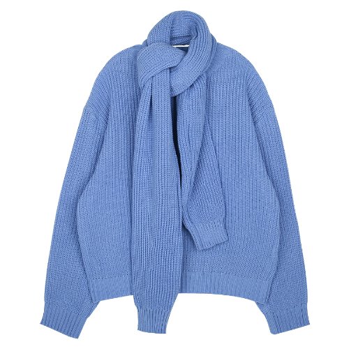 iuw264 muffler set knit (blue)