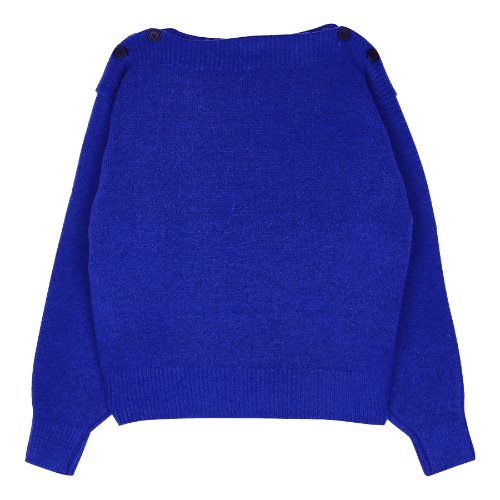 iuw268 button- boat neck knit (blue)