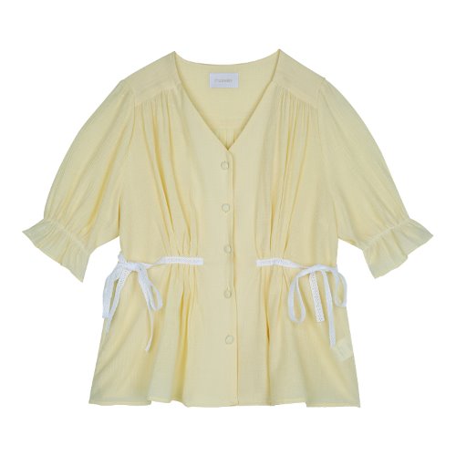 iuw402 Waist string blouse (yellow)
