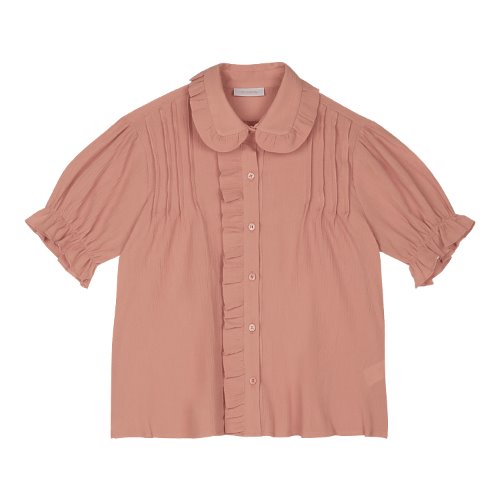 iuw397 Frill short sleeve blouse (pink)