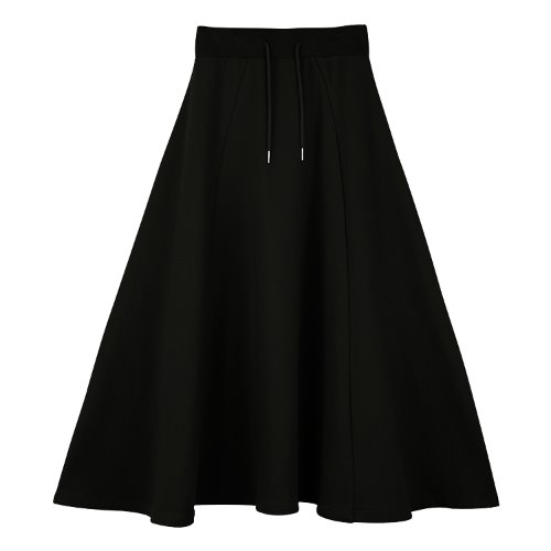 iuw609 flow long skirt (black)