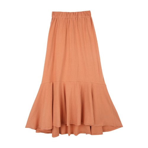 iuw775 cotton banding flare skirt (brick)