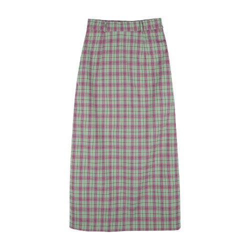 iuw771 check pencil skirts (green pink)