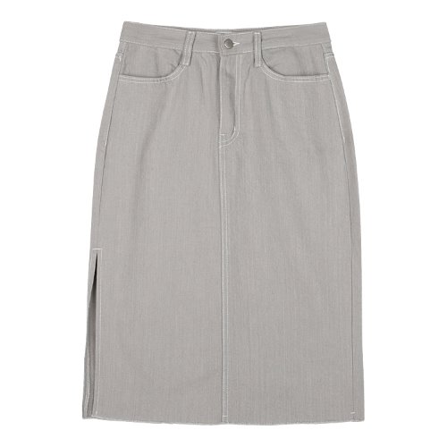 iuw1031 midi slit skirt (gray)