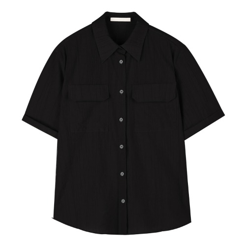 iuw1242 rayon half shirts (black)
