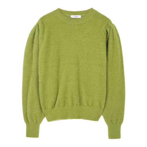 iuw1276 fur puff knit (yellow green)